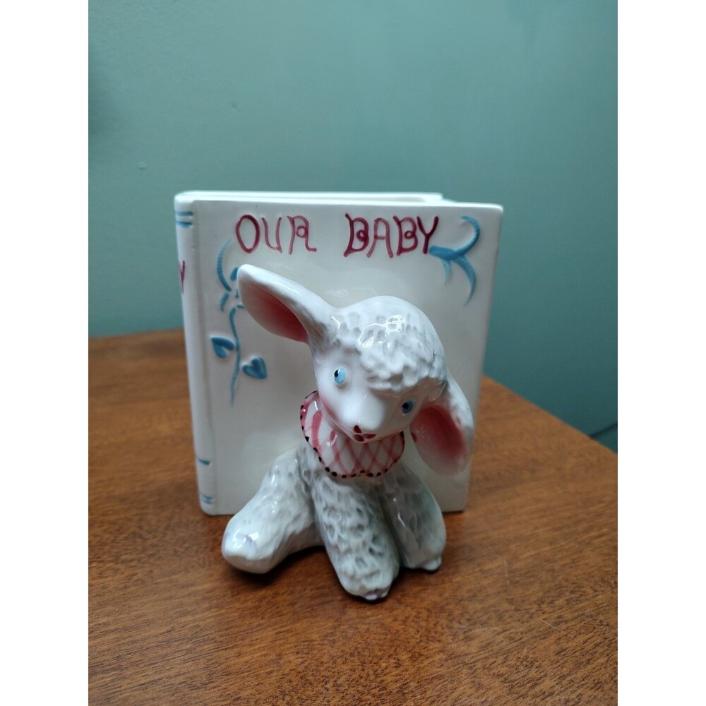 Vintage Napco Planter Our Baby Lamb or Sheep by Book #S744 5-1/2" tall
